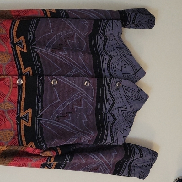 VTG Southwestern Tuxedo Mandarin Collar Button Down Long Sleeve Shirt Large - Picture 3 of 4